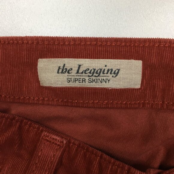 AG ADRIANO GOLDSCHMIED Rust/Brick Corduroy The Legging Super Skinny Jeans - Picture 3 of 12